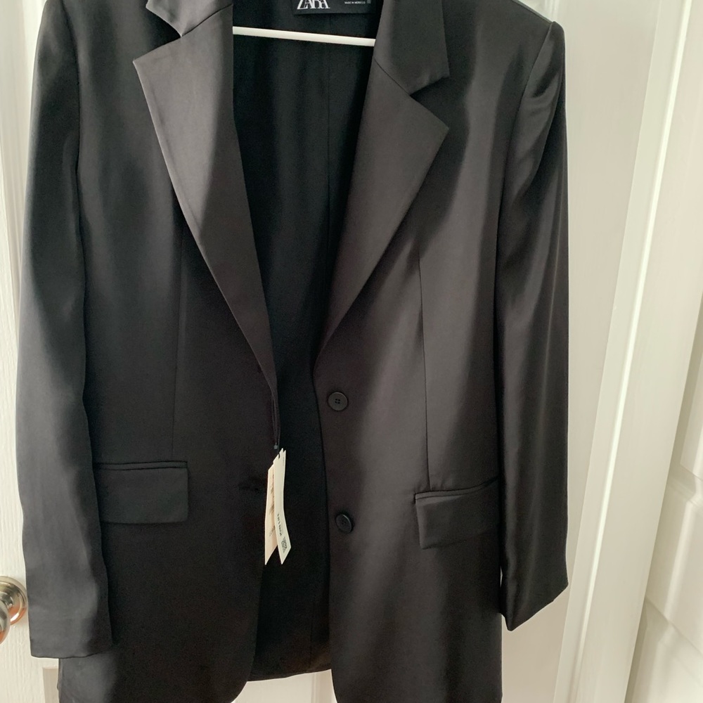 Zara Oversized Satin Effect Blazer NWT